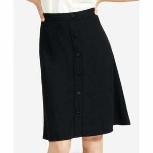 Everlane Japanese GoWeave Swing A-line Skirt Front Button Knee-length Size 4